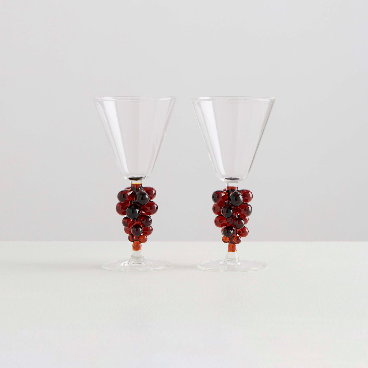 2 Bordeaux Wine Glasses | Clear &amp; Amber